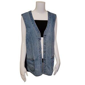 Vintage Cherokee Denim Vest Y2K Retro Vibes Boho Country Western Festival